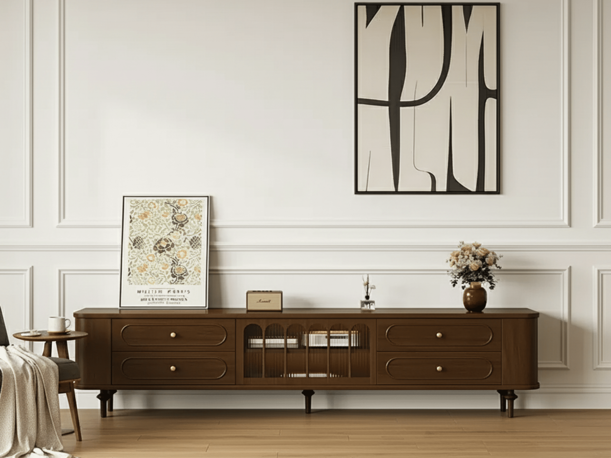 The Asher Solid Walnut TV Stand 相册图 #4 scene