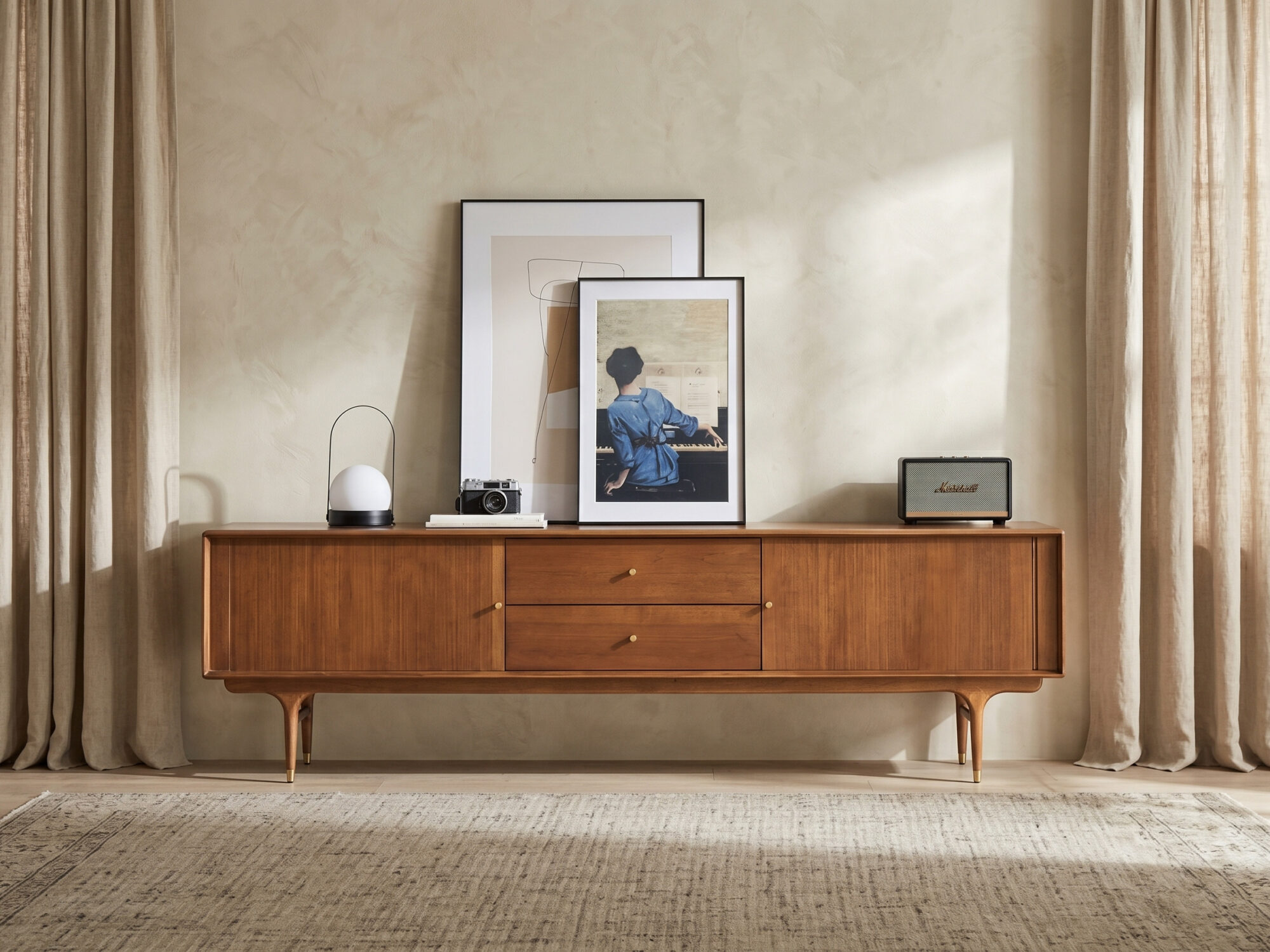 The Asher Solid Wood TV Stand - scene - 商品主图 The Asher Solid Wood TV Stand 商品主图 scene