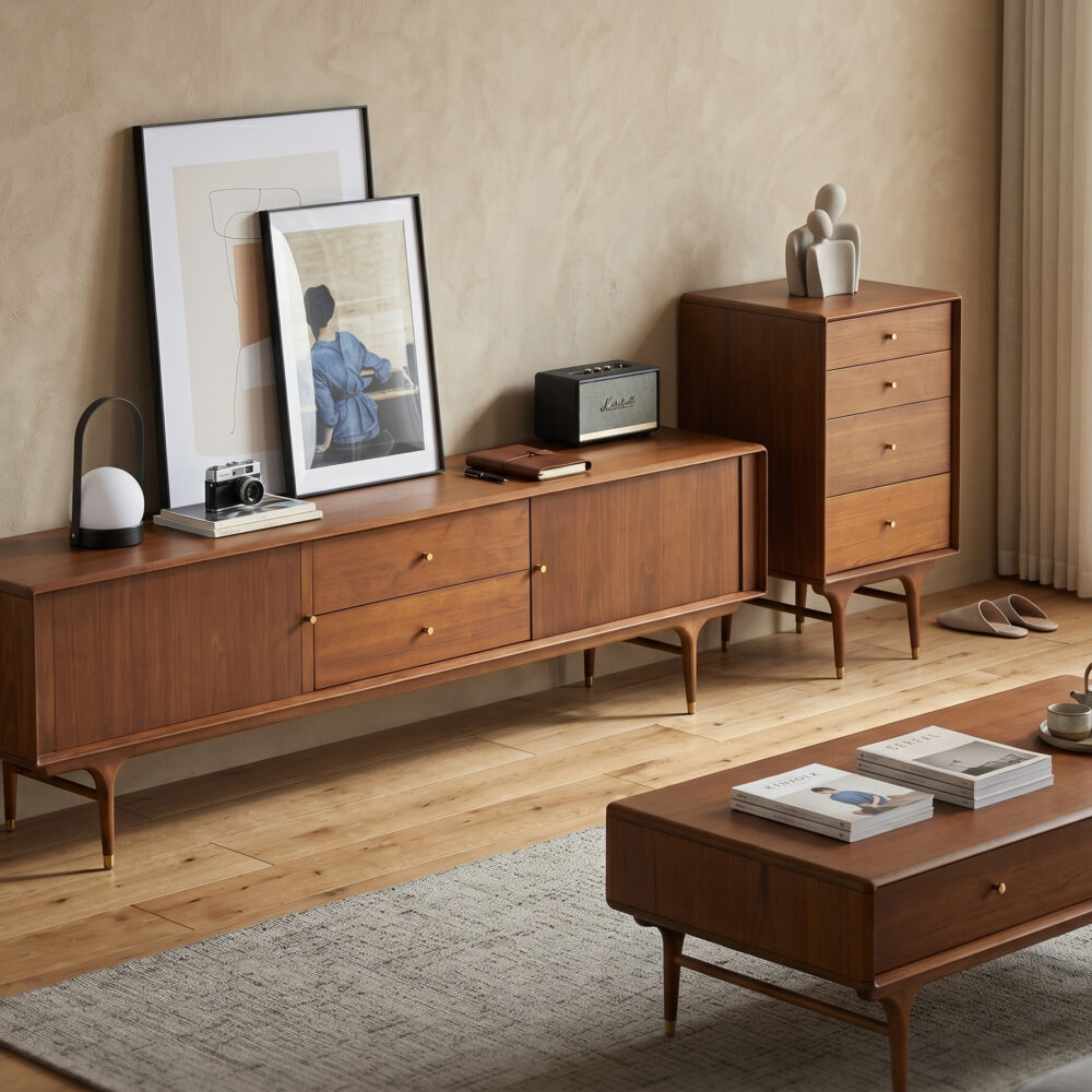The Asher Solid Wood TV Stand - scene - 相册图 #1 The Asher Solid Wood TV Stand 相册图 #1 scene