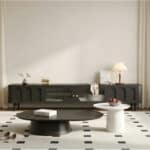 TV Stand Elegant Arch Design TV Console with Center Sliding Doors 商品主图 scene