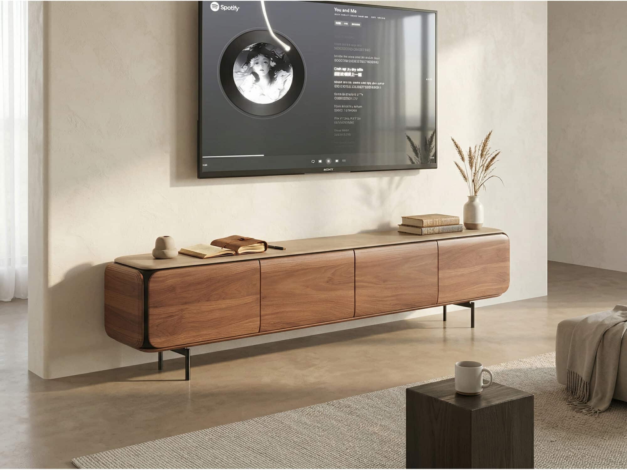 TV Stand Wooden TV Cabinet Modern Design Spacious Storage Elegant Aesthetic - scene - 商品主图 TV Stand Wooden TV Cabinet Modern Design Spacious Storage Elegant Aesthetic 商品主图 scene