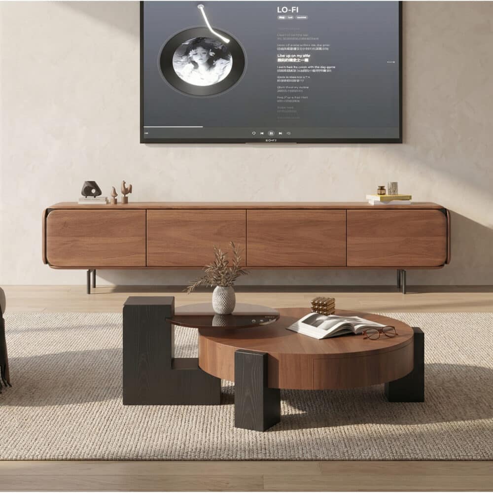 TV Stand Wooden TV Cabinet Modern Design Spacious Storage Elegant Aesthetic - scene - 相册图 #1 TV Stand Wooden TV Cabinet Modern Design Spacious Storage Elegant Aesthetic 相册图 #1 scene