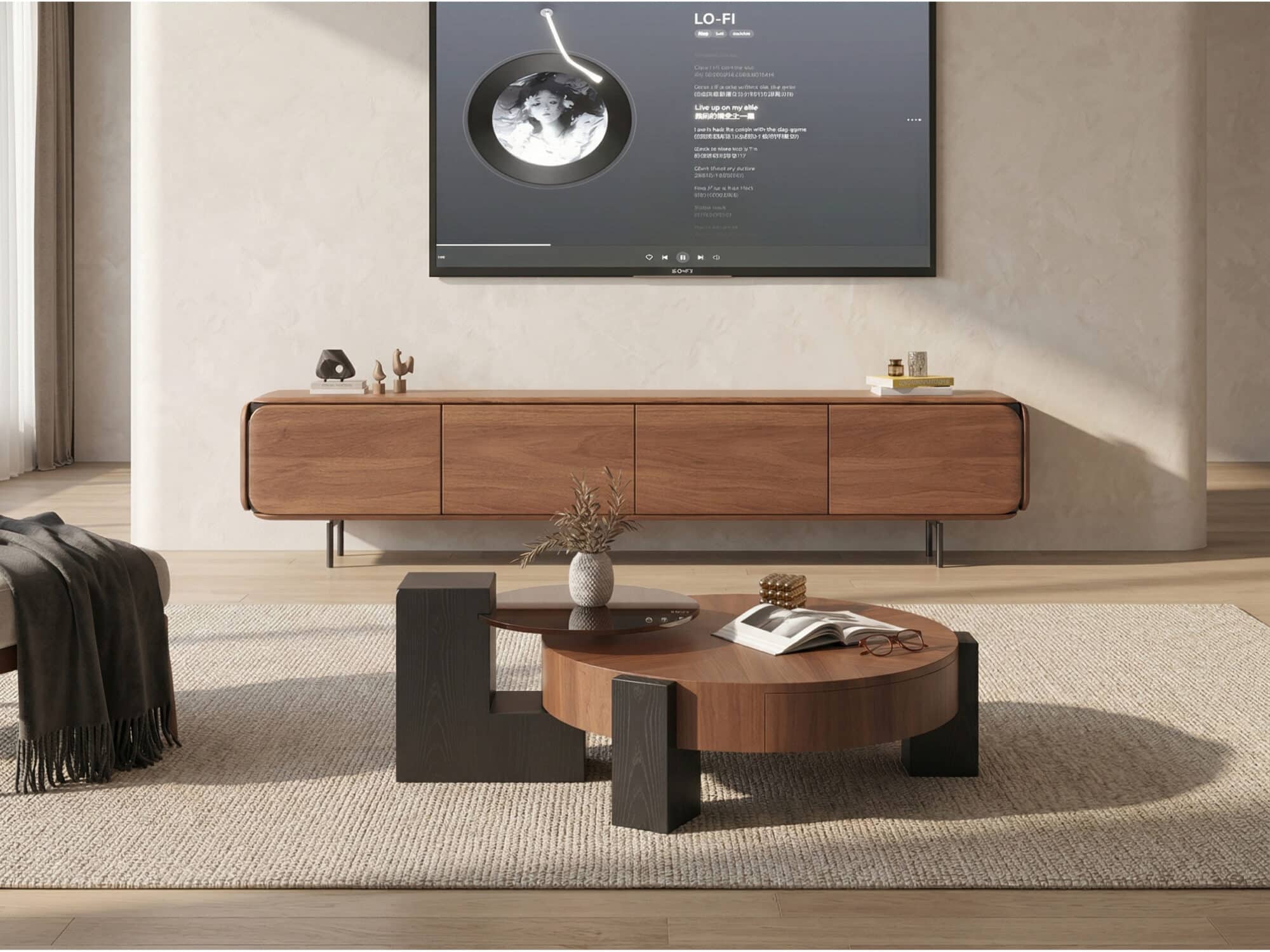 TV Stand Wooden TV Cabinet Modern Design Spacious Storage Elegant Aesthetic - scene - 相册图 #1 TV Stand Wooden TV Cabinet Modern Design Spacious Storage Elegant Aesthetic 相册图 #1 scene
