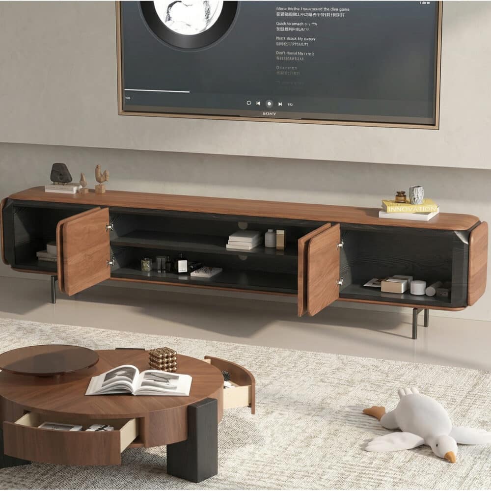 TV Stand Wooden TV Cabinet Modern Design Spacious Storage Elegant Aesthetic - scene - 相册图 #3 TV Stand Wooden TV Cabinet Modern Design Spacious Storage Elegant Aesthetic 相册图 #3 scene