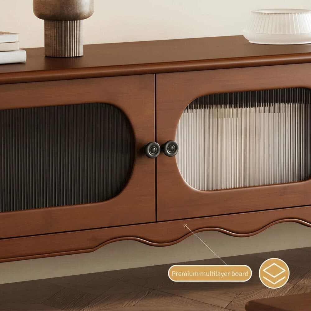 Walnut TV Stand Cabinet with Elegant Design and Spacious Storage Solutions 相册图 #4 resized