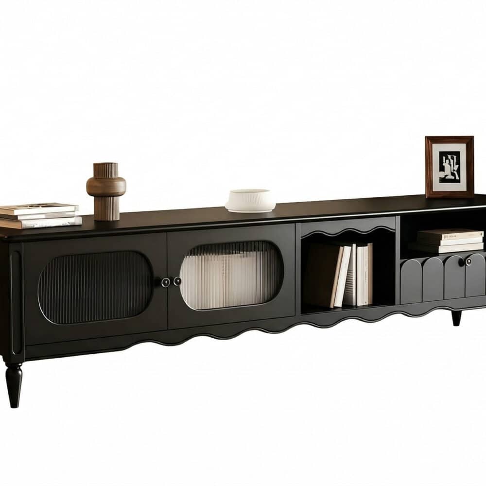 Walnut TV Stand Cabinet with Elegant Design and Spacious Storage Solutions 相册图 #9 resized
