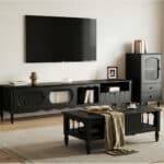 Walnut TV Stand Cabinet with Elegant Design and Spacious Storage Solutions 相册图 #7 scene