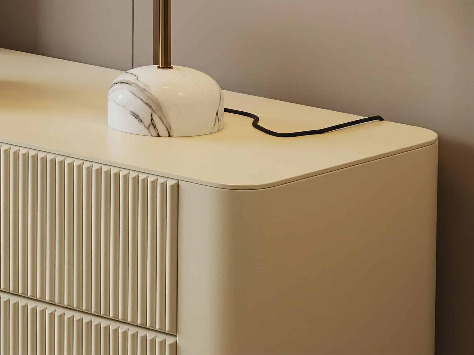White Wood Shelves Cabinet Drawers Rectangle TV Stand 相册图 #8 resized