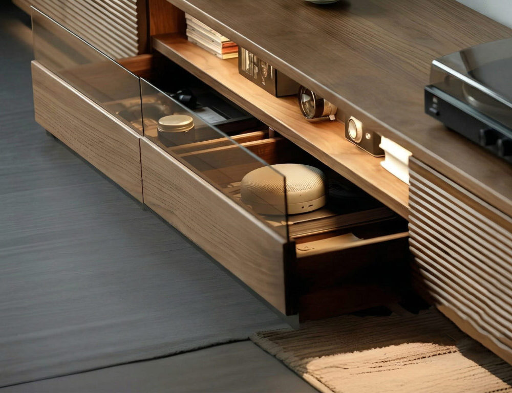The Asher Walnut TV Stand